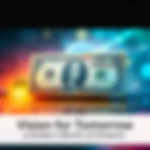 A dollar bill surrounded by sketches of dreams and goals like a house, car, and education symbols.