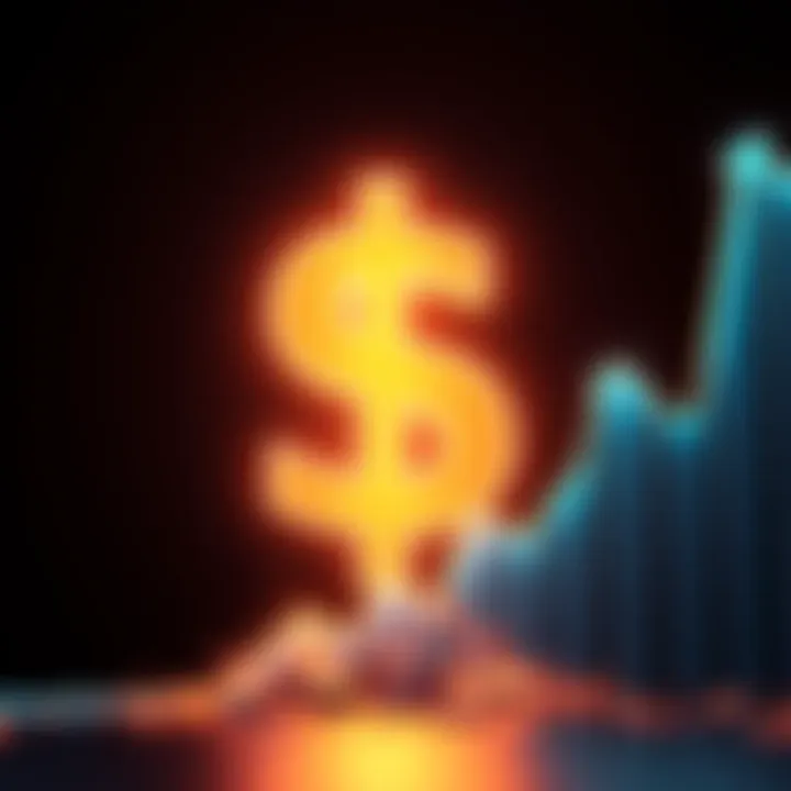A bright dollar sign with an upward trend graph, symbolizing financial growth and market predictions.