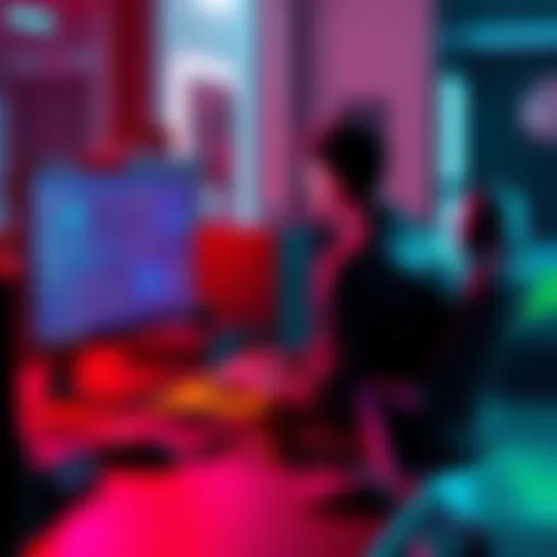 A person sitting at a computer, downloading Monero's full node and wallet on a Windows PC, ready to start mining.