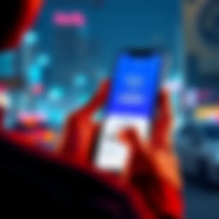A person checking their Nexo wallet with USDC balance and interest earned displayed on a smartphone screen