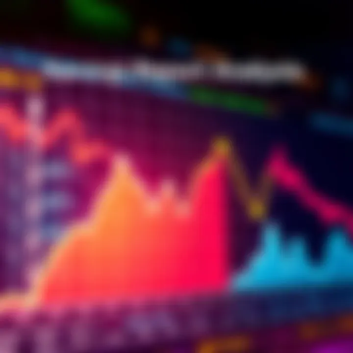 A graph showing earnings trends for 2025 with upward and downward trends highlighted, indicating market fluctuations.