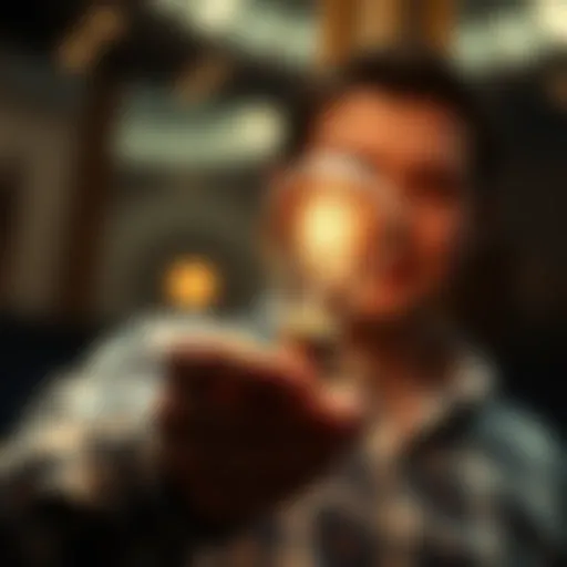 A person holding a light bulb, symbolizing new ideas and clarity over complex topics