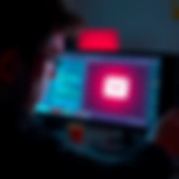 A person looking at a computer screen with a worried expression, highlighting a suspicious email in their inbox.