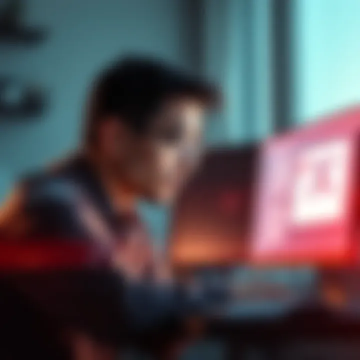 A concerned person looking at a suspicious email regarding an XRP transaction on their computer screen