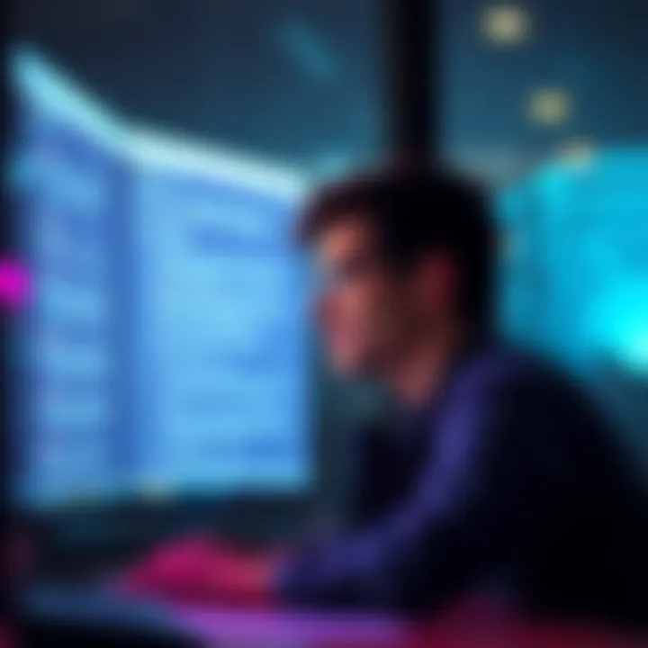 A person looking at a computer screen with emails related to cryptocurrency, showing concern for security and scams.