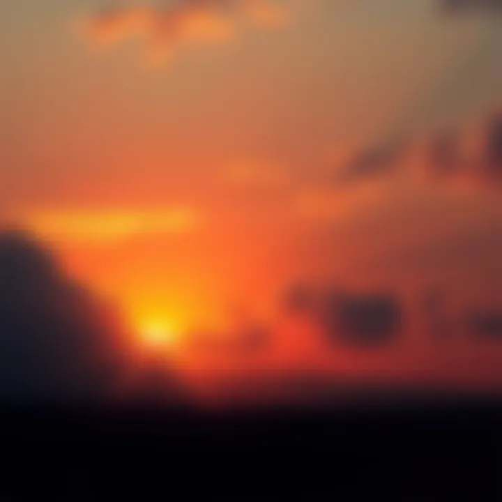 A sunset symbolizing the end of a significant period, with dark clouds illustrating uncertainty in the future.