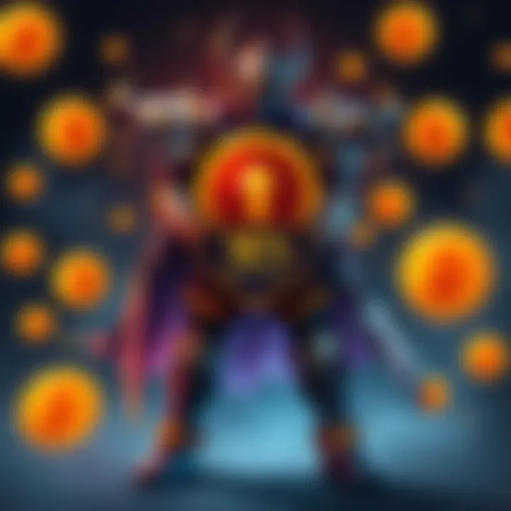 A character wearing Epic armor, including a helmet and boots, holding a 16% bonus profile NFT, surrounded by symbols of passive income growth.