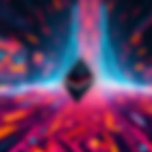 Visualization of Ethereum's throughput reaching new heights with fast-moving digital transactions