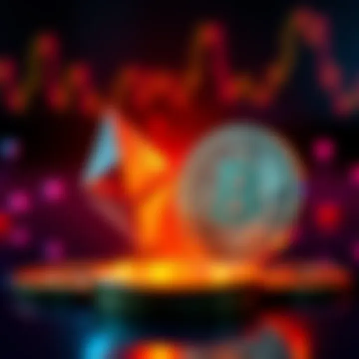 A visual representation of Ethereum and Bitcoin with symbols of both currencies, highlighting Ethereum's growth and innovation amidst Bitcoin's skepticism.