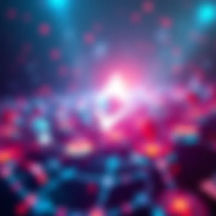 A visual representation of the Ethereum blockchain with symbols of cryptocurrency and technology advancements.