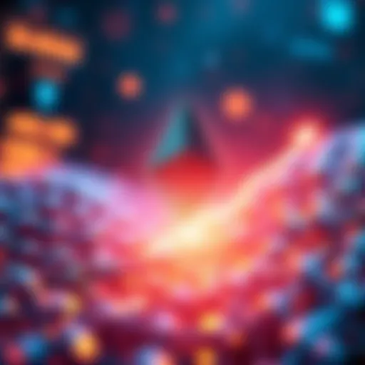 Representation of Ethereum's DeFi growth with a visual of a blockchain and increasing financial numbers