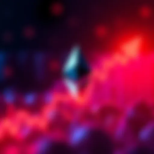 Ethereum logo displayed with an upward trending graph symbolizing growth in value