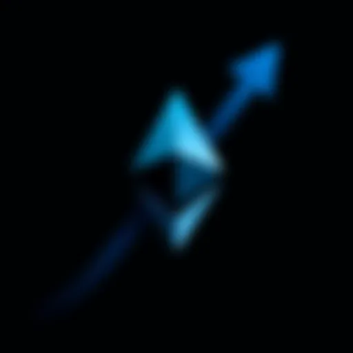 A graphic showing the Ethereum logo with an upward arrow, symbolizing growth and progress, reflecting the platform's strategy for a comeback.