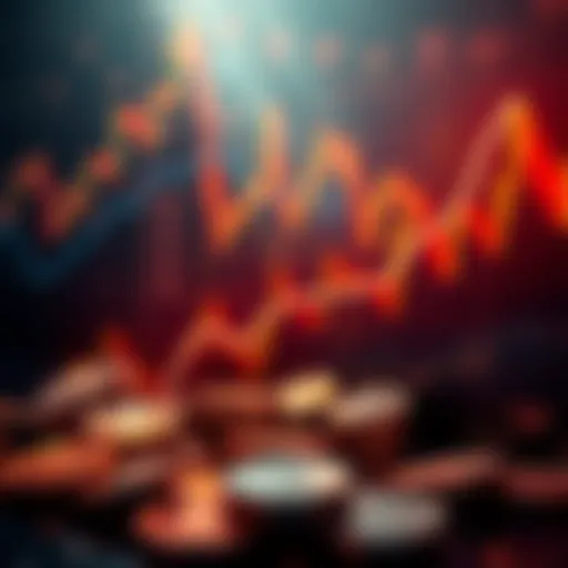 A graph showing the upward trend of Ethereum's price, indicating a potential rise to $6.9K, with coins and charts in the background.