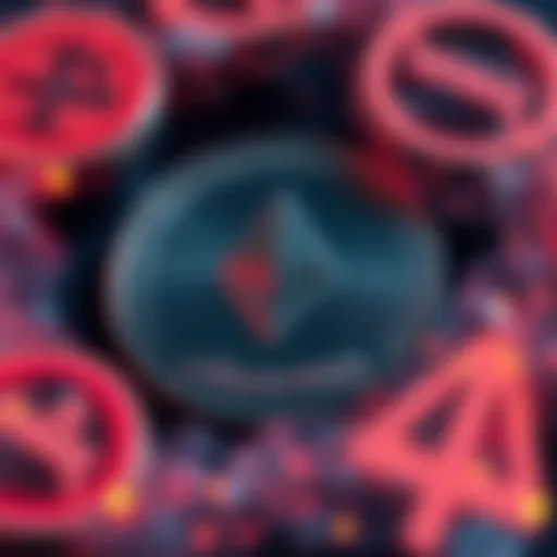 A close-up of an Ethereum coin surrounded by visual symbols of scarcity, like a limited supply sign, representing the impact on transactions and price.