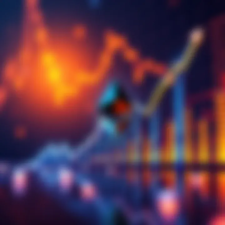 A graph showing the upward trend of Ethereum and Solana prices, with bullish indicators in the background.