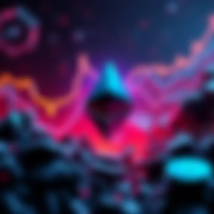 A visual representation of Ethereum symbolizing its rise as a major store of value in the crypto market, featuring upward trends and digital currency themes