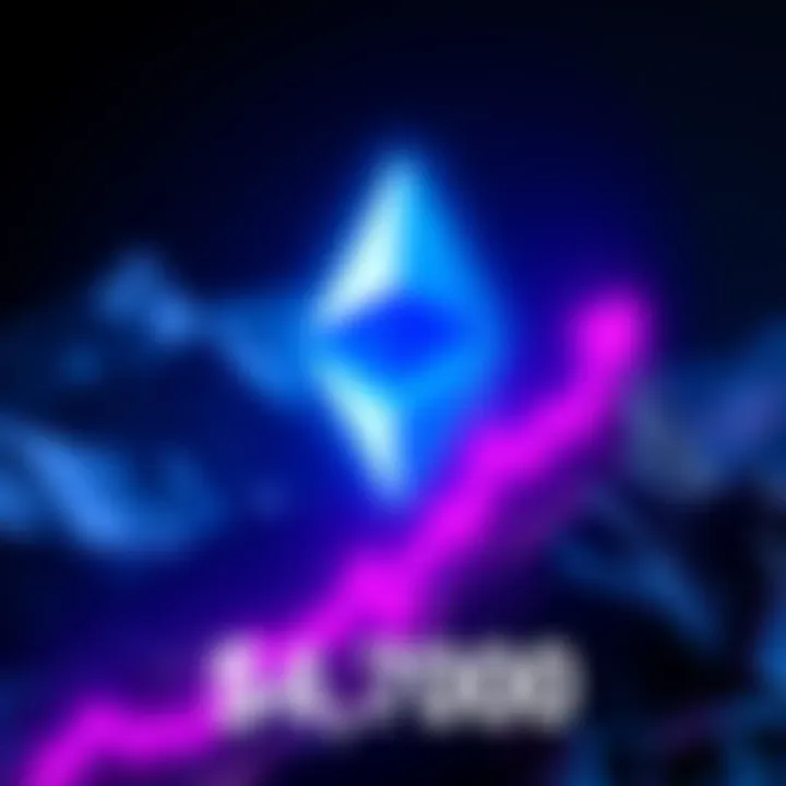 Ethereum logo with a rising graph indicating a price increase above $4,700