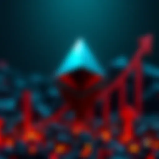Graphic showing Ethereum logo with upward arrows indicating increased transactions and speed