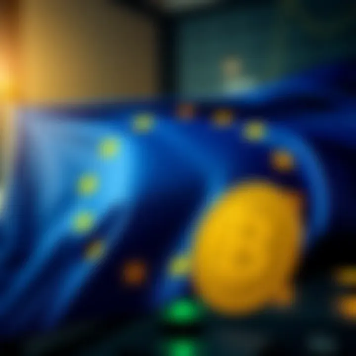A graphic showing the European Union flag alongside symbols representing USD stablecoins, highlighting the approval for use in financial markets.