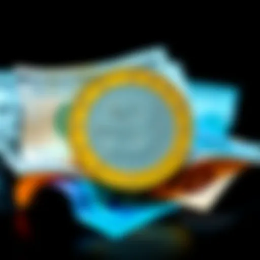 A visual representation of a Euro Coin alongside US dollar notes, symbolizing the competition between European and US digital currencies.