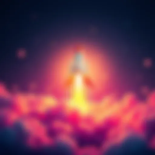 A vibrant graphic showcasing a rocket launching with colorful trails, symbolizing a fresh start and exciting updates.