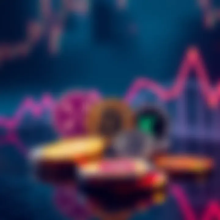 A graphic showing popular altcoins like XRP, ADA, HBAR, XLM, and KAS with a rising graph in the background.