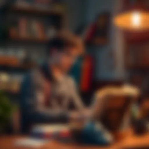 Person trying different hobbies like painting, cooking, and reading books