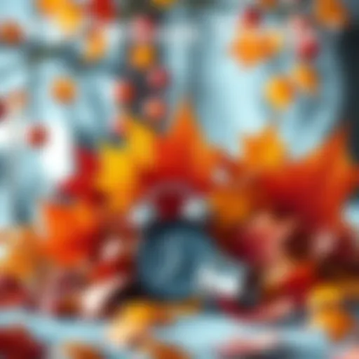 A collection of autumn leaves and seasonal items representing fall trends