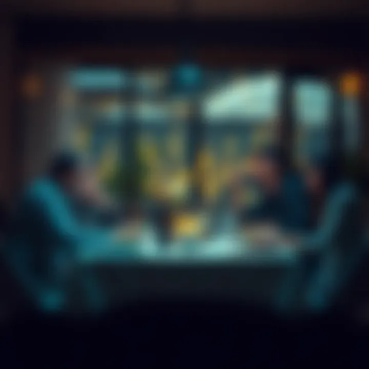A family sitting together at a dinner table, looking curious and engaged while asking questions, reflecting on the past years since 2017.