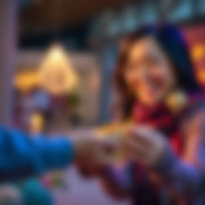 A person happily receiving a digital currency gift from a family member, symbolizing cross-border financial support.