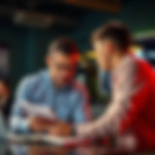 A financial planner discusses financial strategies with an individual, highlighting the difference between expert advice and personal decisions.