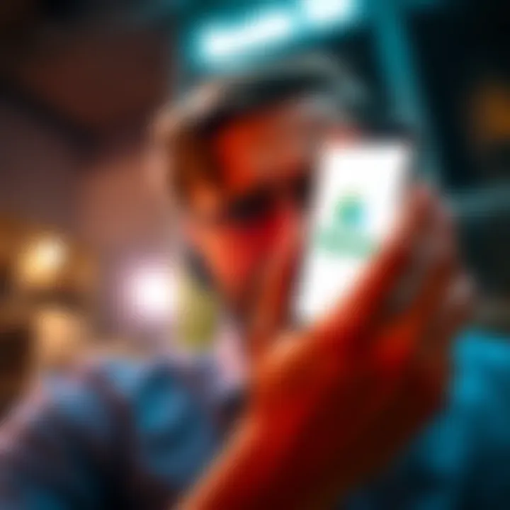 A person looking confused while using a smartphone with Flexa and Coinbase logos on the screen, representing digital payment challenges.