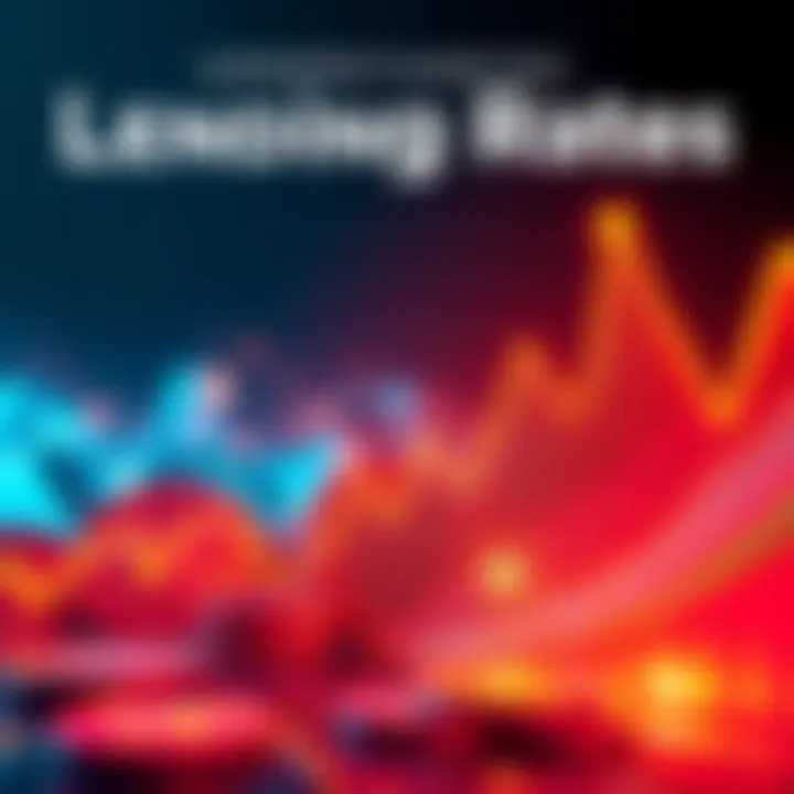 Graph showing rising and falling IUSD lending rates over time, representing the changes in interest rates.