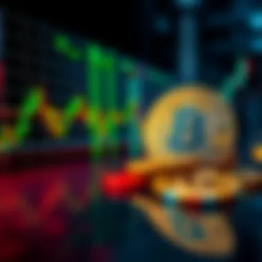 Forex and Crypto Trading Comparison A split image showing forex trading charts on one side and cryptocurrency coins on the other, highlighting their differences