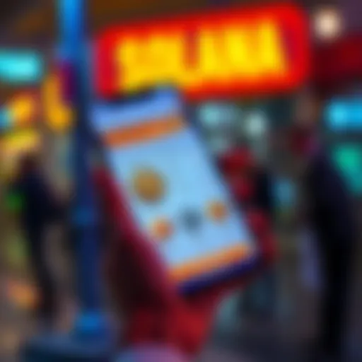 A person holding a smartphone displaying a crypto faucet page, with Solana and meme coins on the screen.