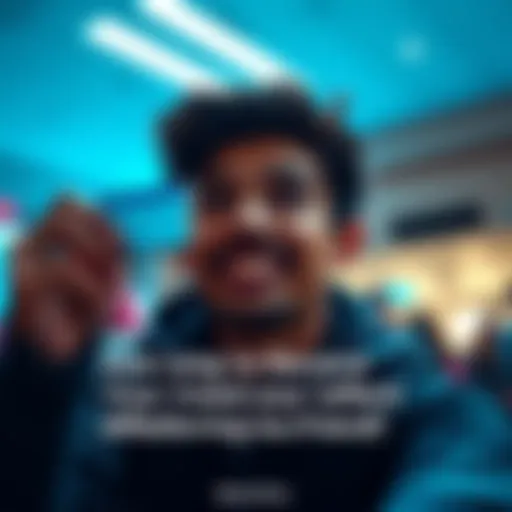 A person receiving a reward notification after referring a friend, with excitement visible on their face.