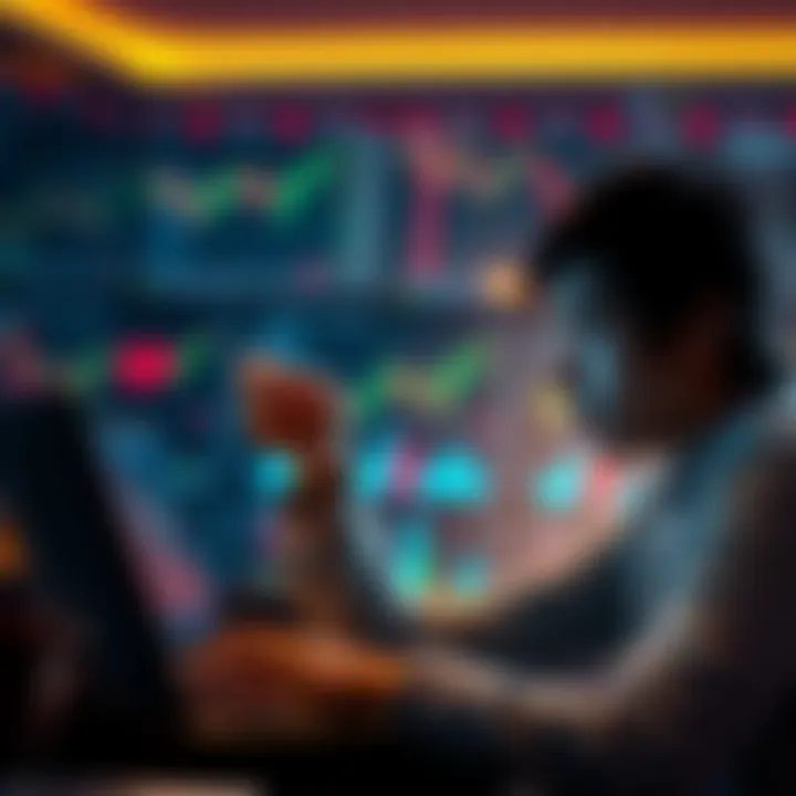 A person looking frustrated while reviewing financial charts and graphs on a laptop, representing bad investment decisions.