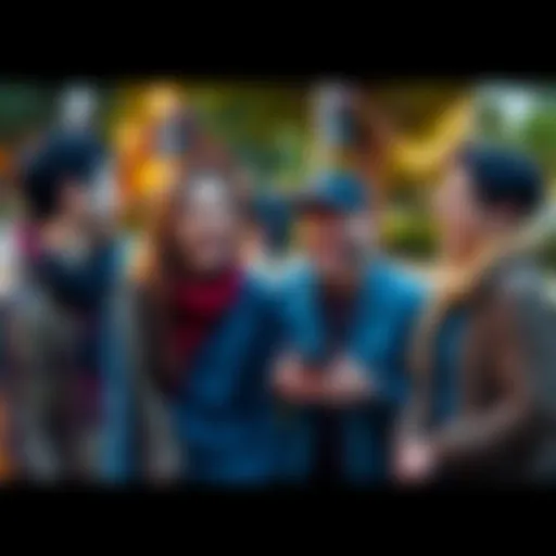A group of friends sharing a laugh in a park, showcasing the joy of humor in social interactions.