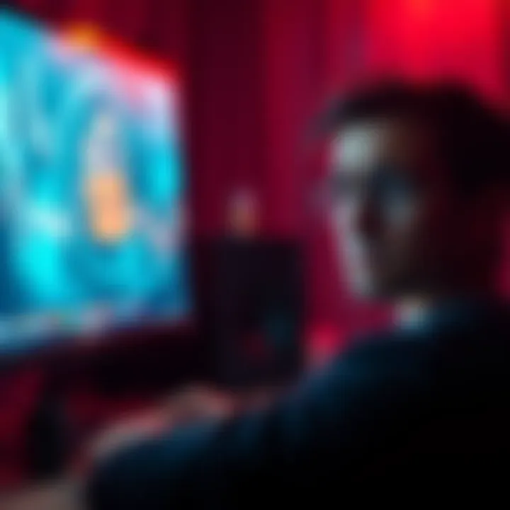 A worried person looking at a computer screen showing a locked account with GBP funds.
