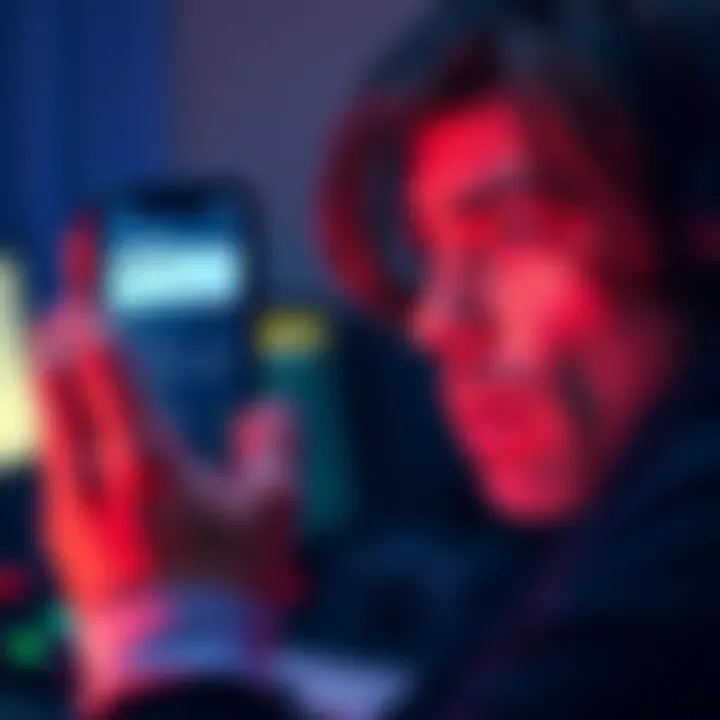 A frustrated person looks at a smartphone showing a rewards dashboard with pending rewards notifications, reflecting concerns about policy changes.