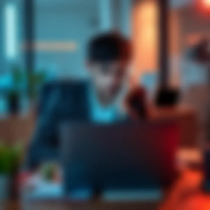 A frustrated business customer sitting at a desk with a laptop, looking disappointed after a poor experience with Revolut Business support.