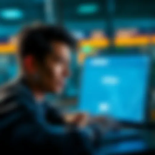 A person looking at a frozen laptop screen showing a Coinbase login page, with a worried expression, indicating account access issues.