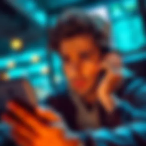 A person looking stressed while trying to reach customer support on a phone, showing frustration over account access issues after a cyber attack.