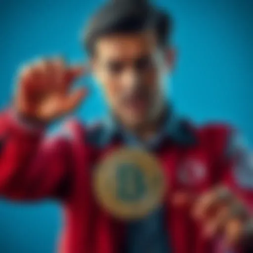 Investor looking disappointed while holding a cryptocurrency coin, symbolizing lost trust in a scam company