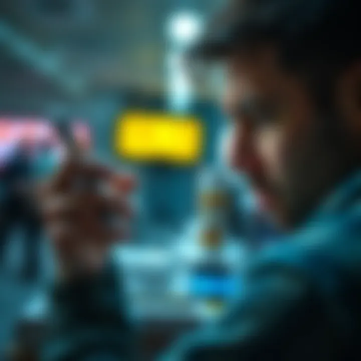 Person looking at a phone screen showing irrelevant ads while frowning