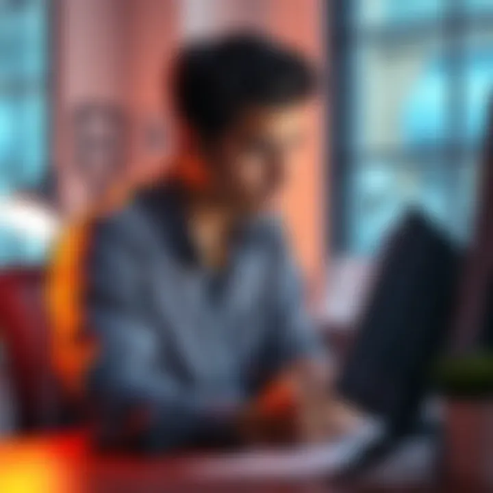 A person sitting at a desk with a disappointed expression, staring at a calendar that shows a missed day for daily tracking
