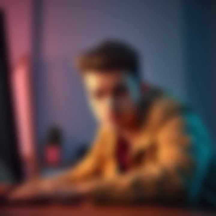 A person showing frustration while trying to claim referral rewards on a computer, with a confused expression on their face.