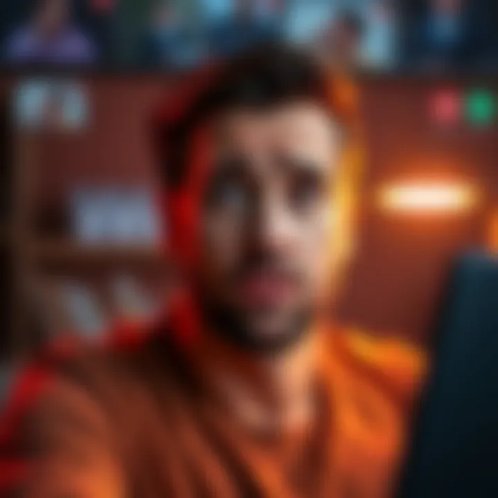 Person looking frustrated while waiting for identity verification on a video call, displayed on a computer screen