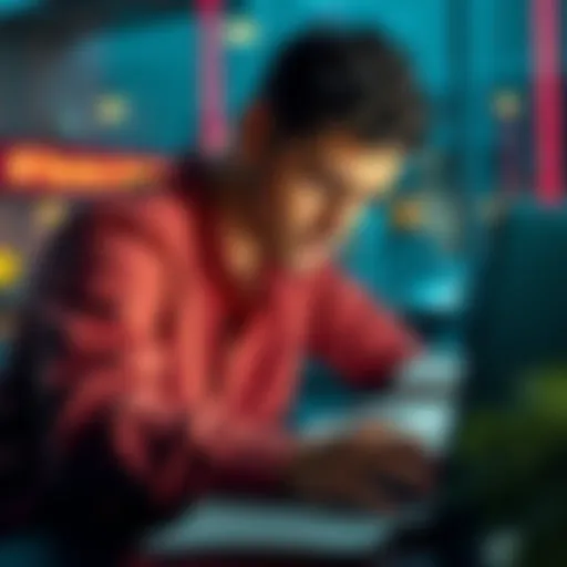 A person looking stressed while reviewing documents on a laptop related to crypto holdings